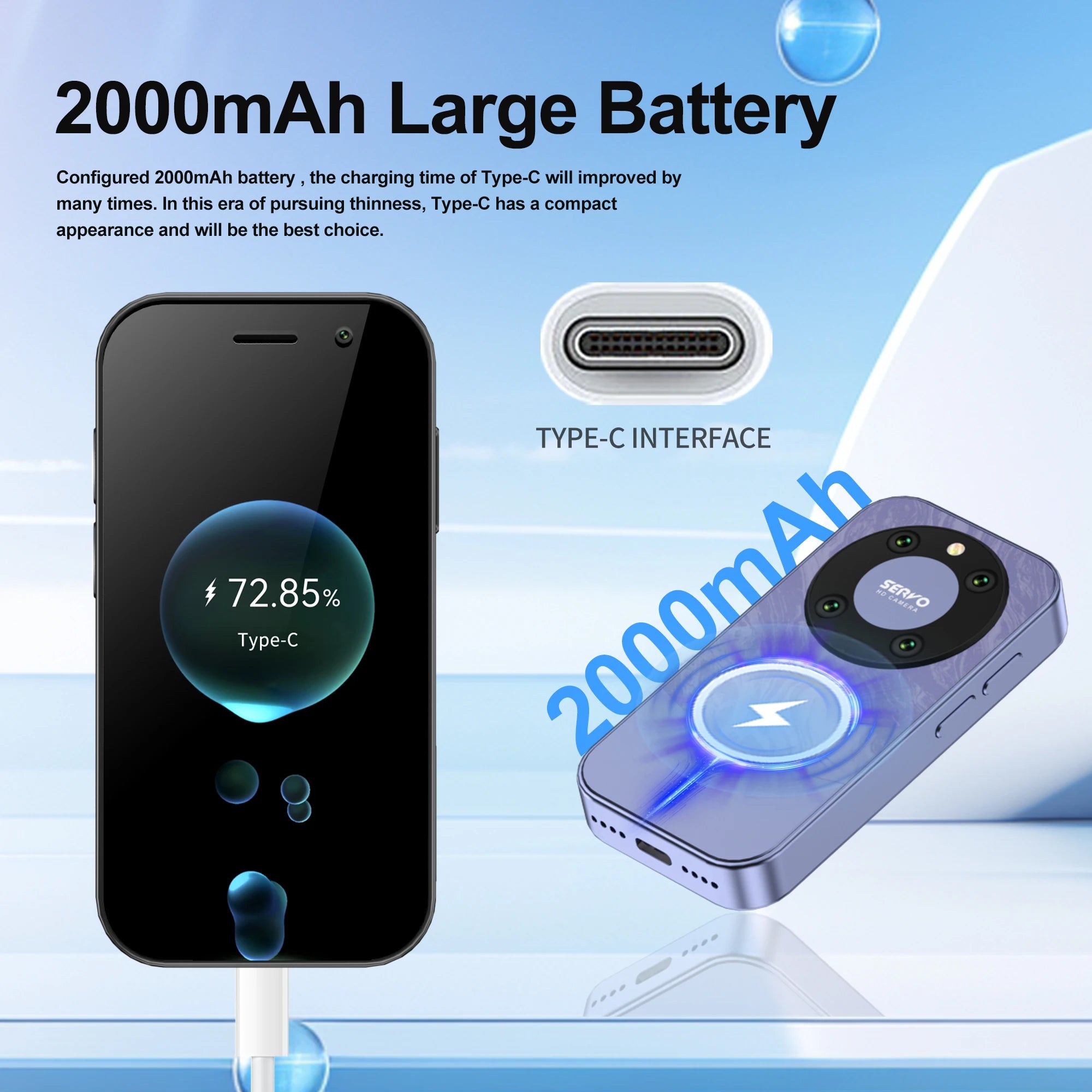 9000 Mini Smartphone – 3.0" HD, Android 10, 4G LTE