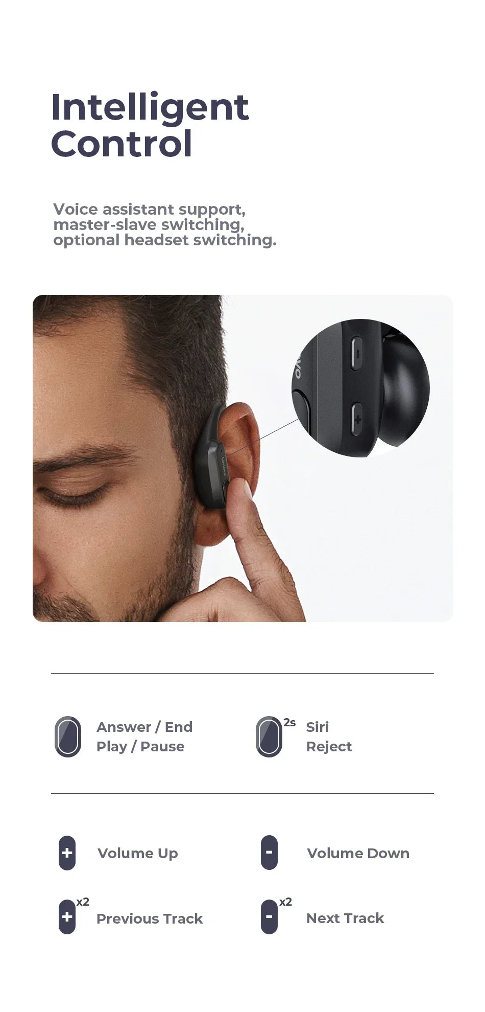 Original Thinkplus XT80 Wireless Headphones – Bluetooth 5.3 Sports Earbuds with Noise Reduction & Mic