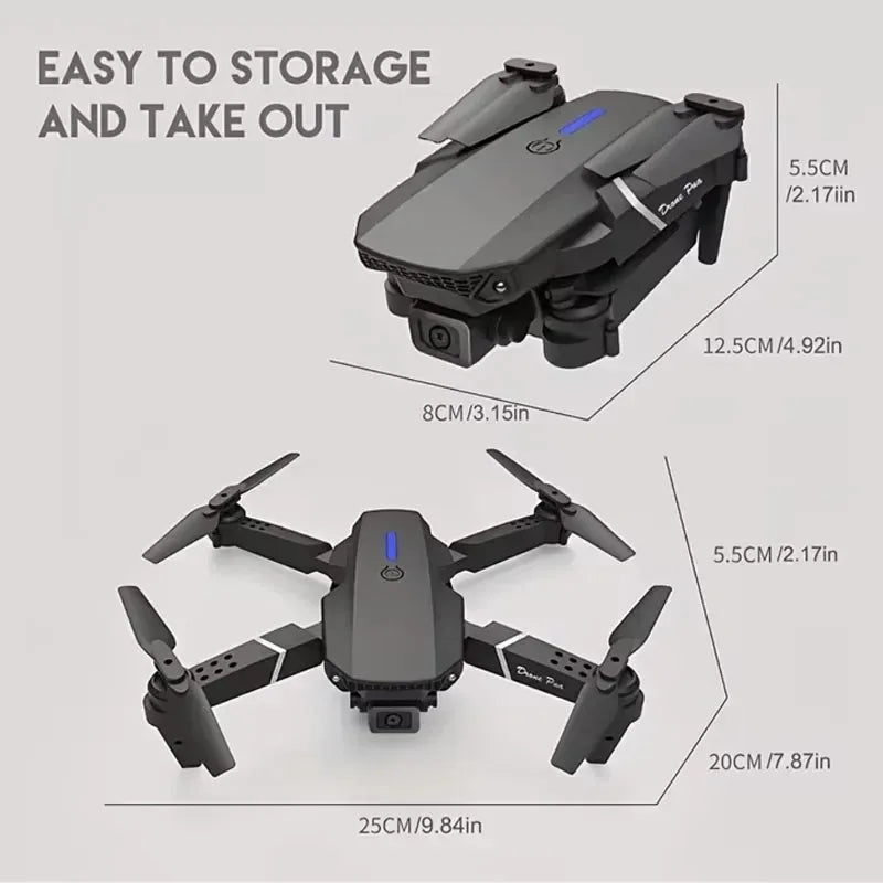 2024 E88Pro 4K RC Drone – Foldable WiFi FPV Quadcopter with 3 Batteries