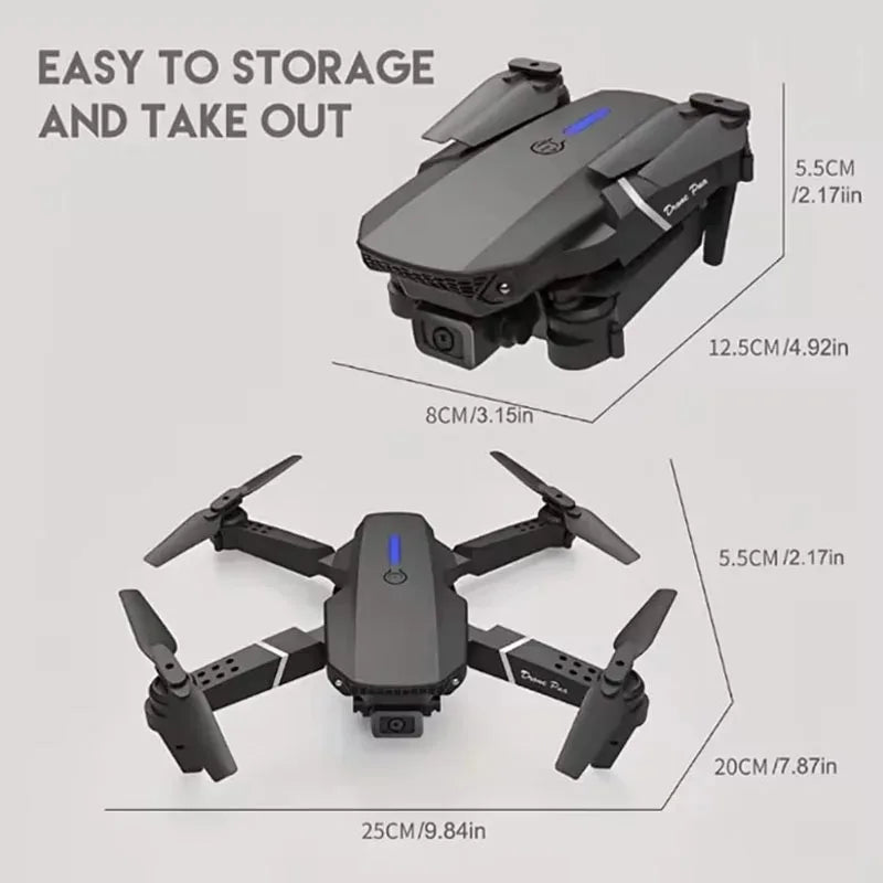 2024 E88Pro 4K RC Drone – Foldable WiFi FPV Quadcopter with 3 Batteries