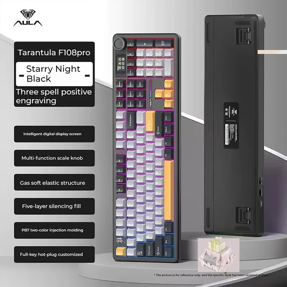 AULA F108/PRO Mechanical Gaming Keyboard – RGB Hot-Swappable Wireless Performance