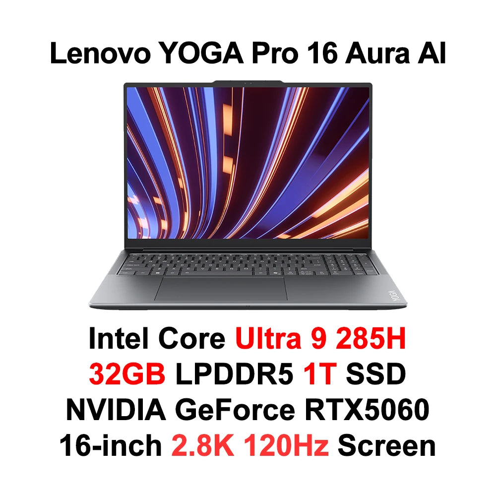 YOGA Pro 16 – 16" 2.8K OLED Laptop, 32GB RAM, 1TB SSD