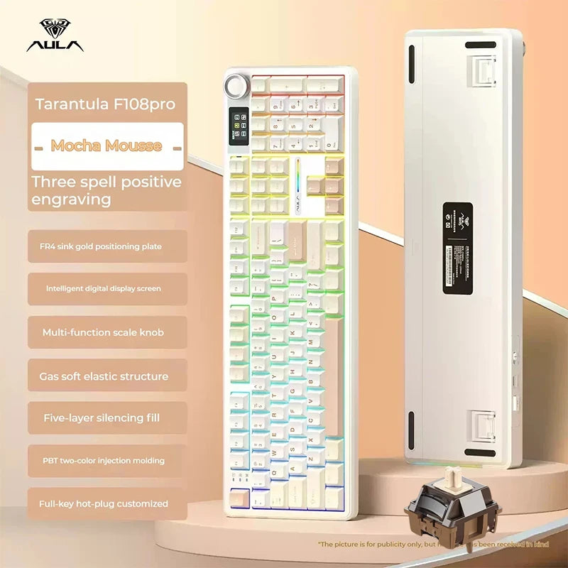 AULA F108/PRO Mechanical Gaming Keyboard – RGB Hot-Swappable Wireless Performance