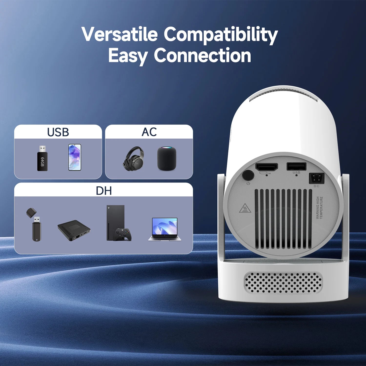 Magcubic HY300 Pro+ Projector – Smart 4K 720P Portable Home Theater Experience