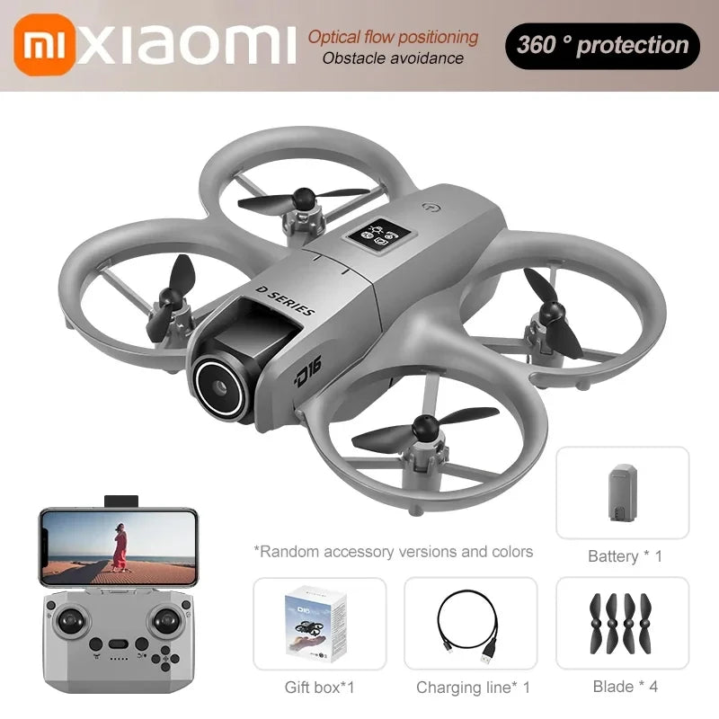 D16 Mini Drone – Dual Camera 8K HD, Obstacle Avoidance UAV