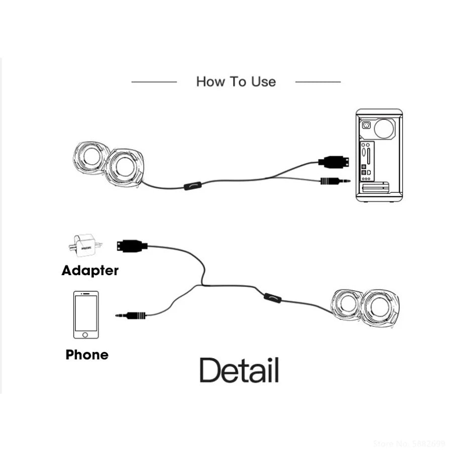 Mini PC Speaker Sound Box for Laptop & Desktop