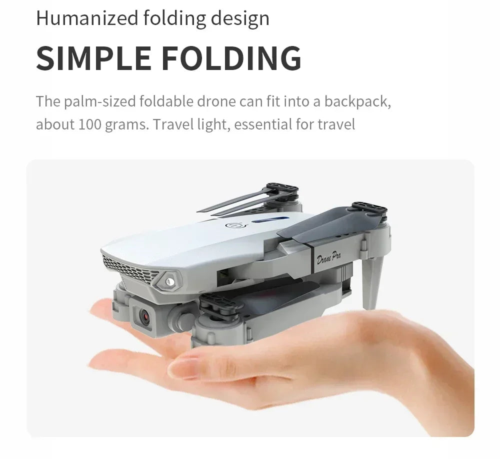 E88 Mini Drone – 4K HD Camera Foldable WiFi FPV Quadcopter