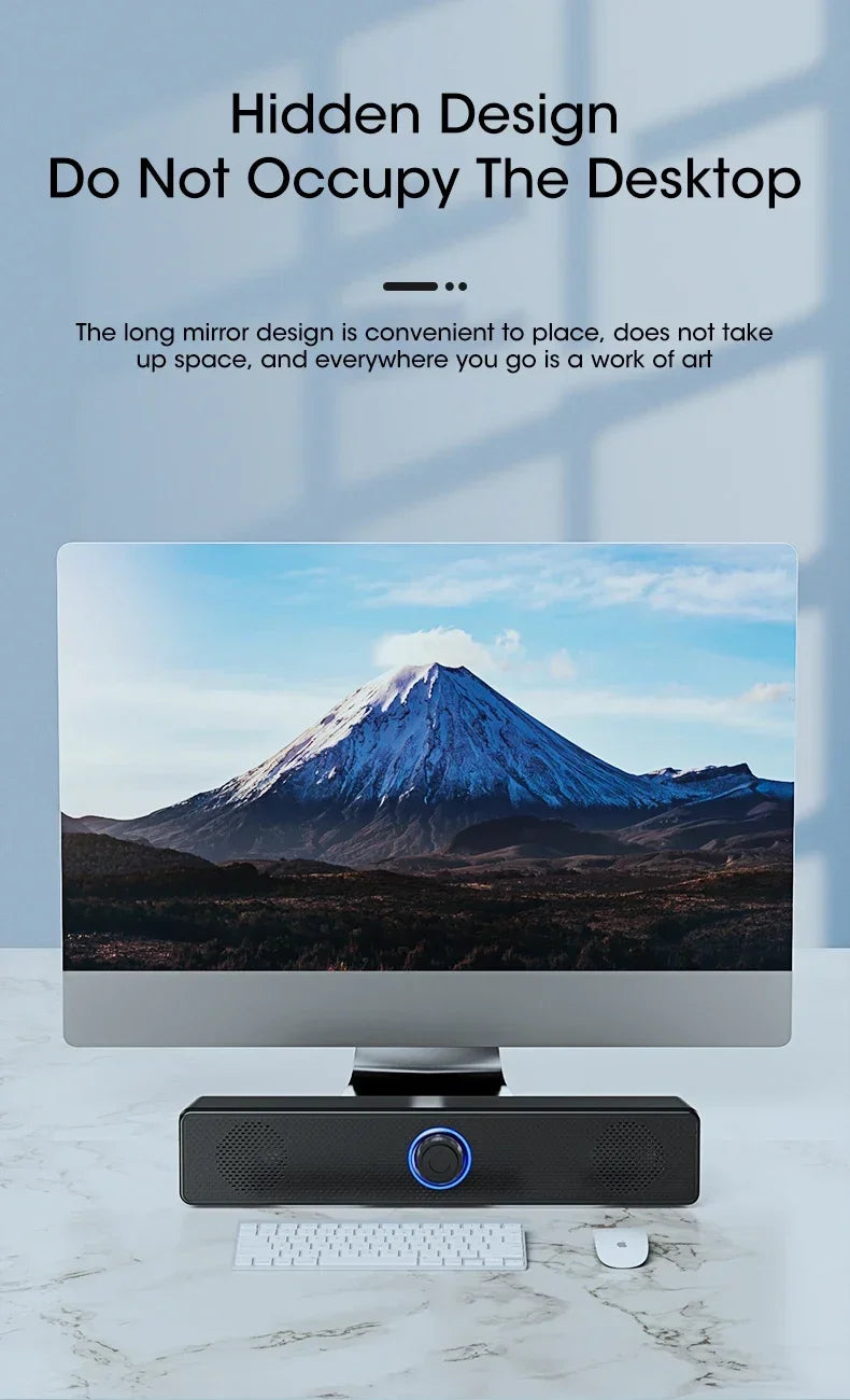 PC Soundbar Bluetooth Speaker – Wired & Wireless