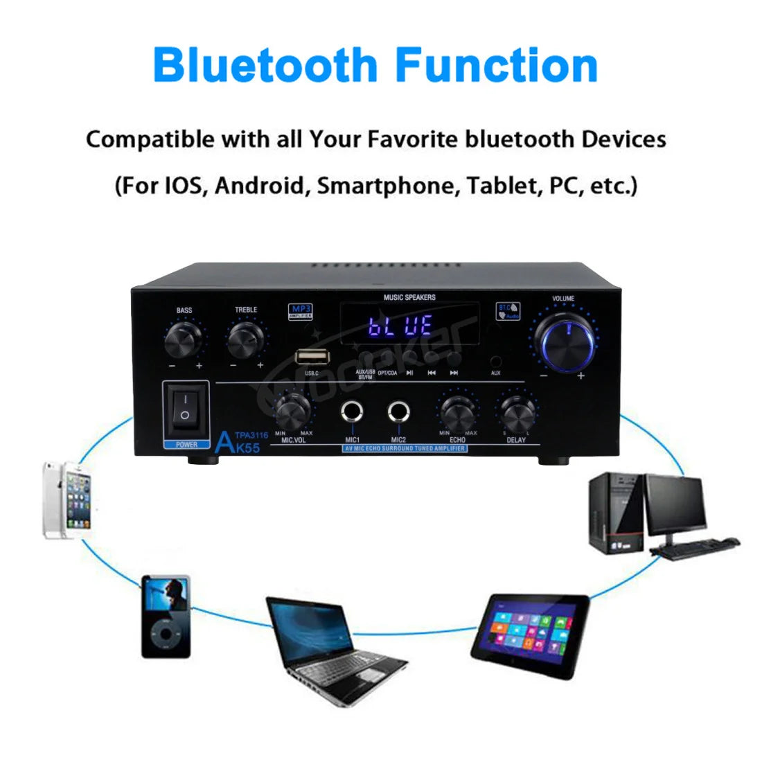AK55 900W Bluetooth HiFi Amplifier