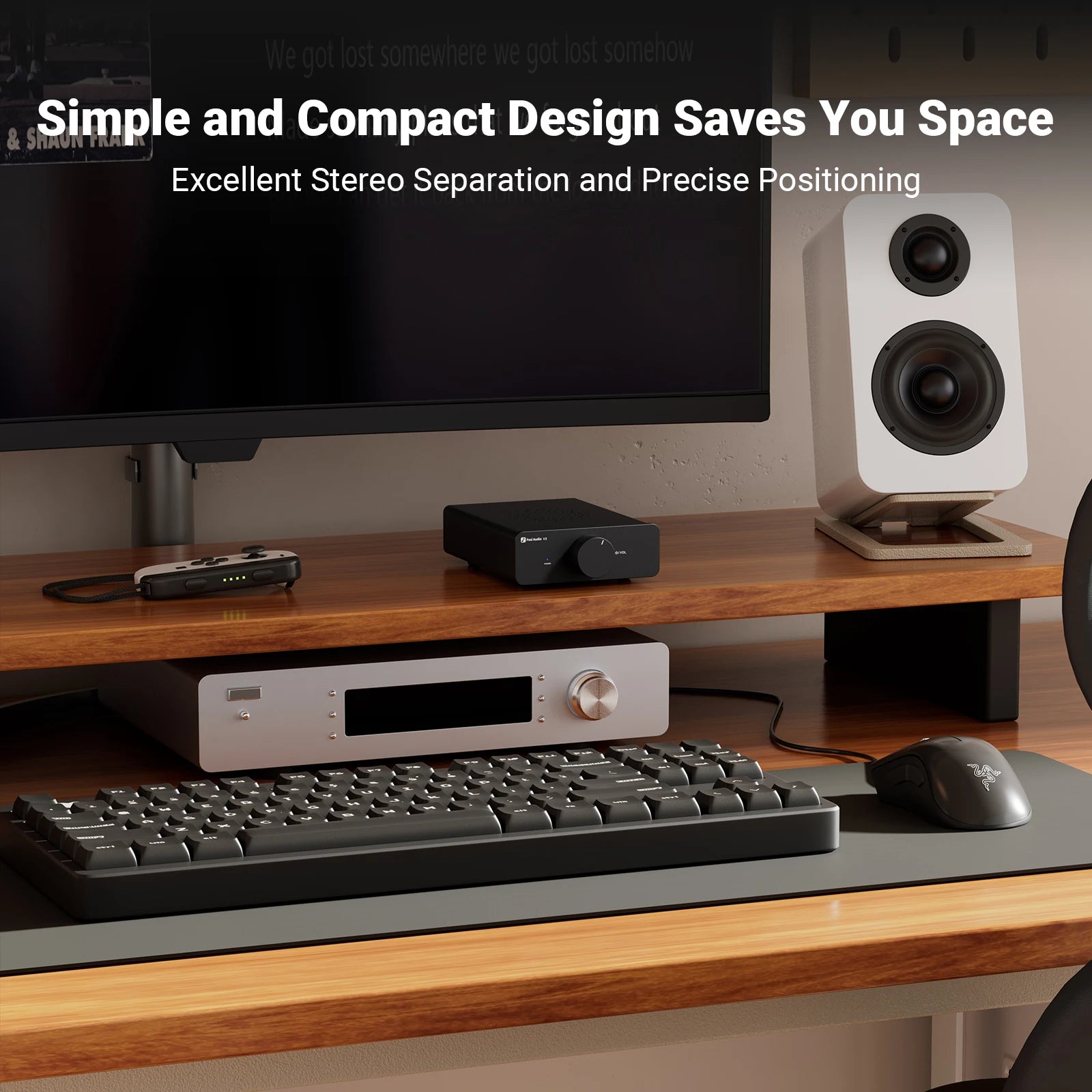 Fosi Audio V3 300W×2 Mini Stereo Power Amplifier