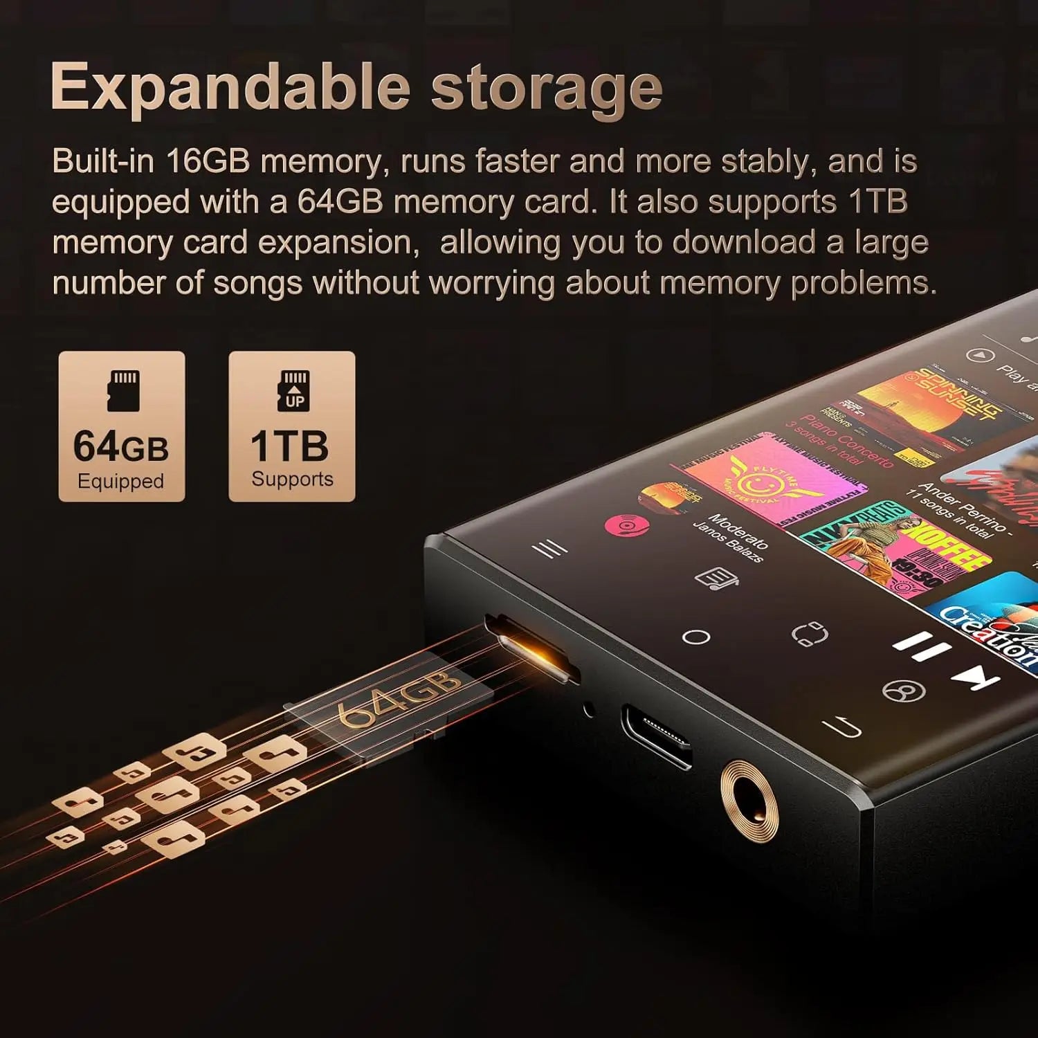 Oilsky Hi-Fi MP3 Player with Bluetooth & WiFi 64GB