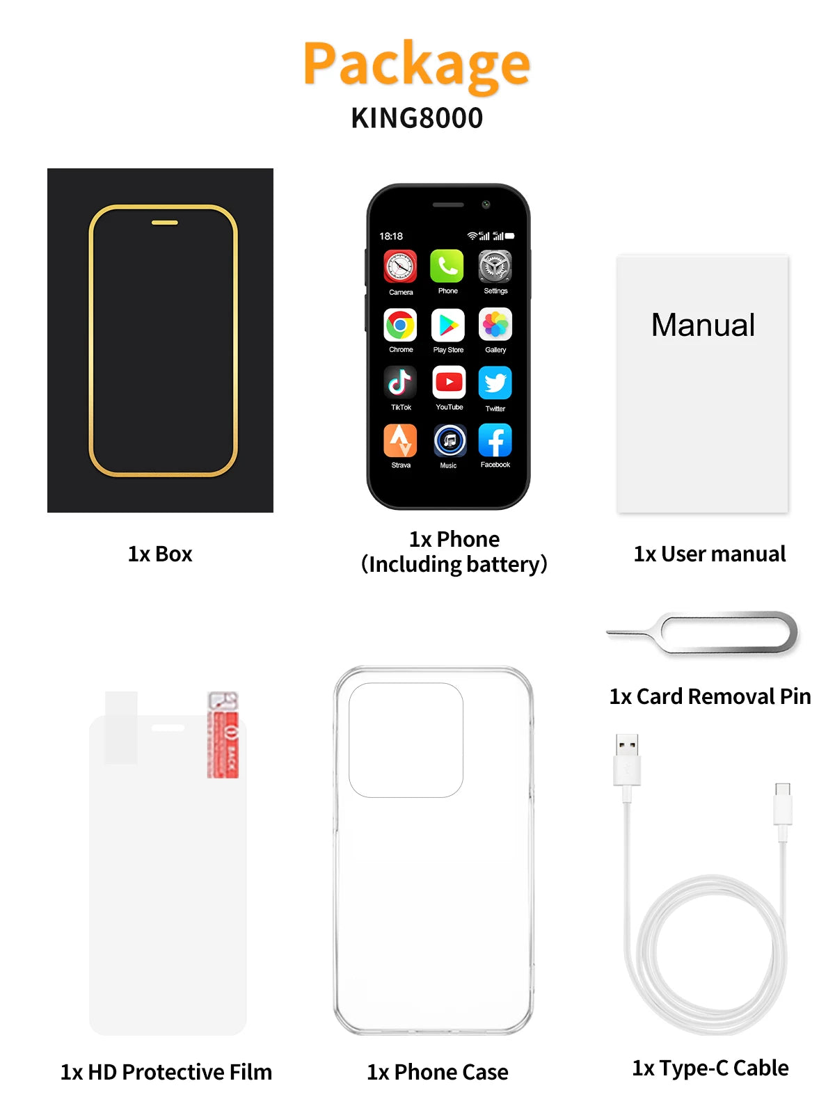 2024 SERVO KING8000 Mini 4G Smartphone