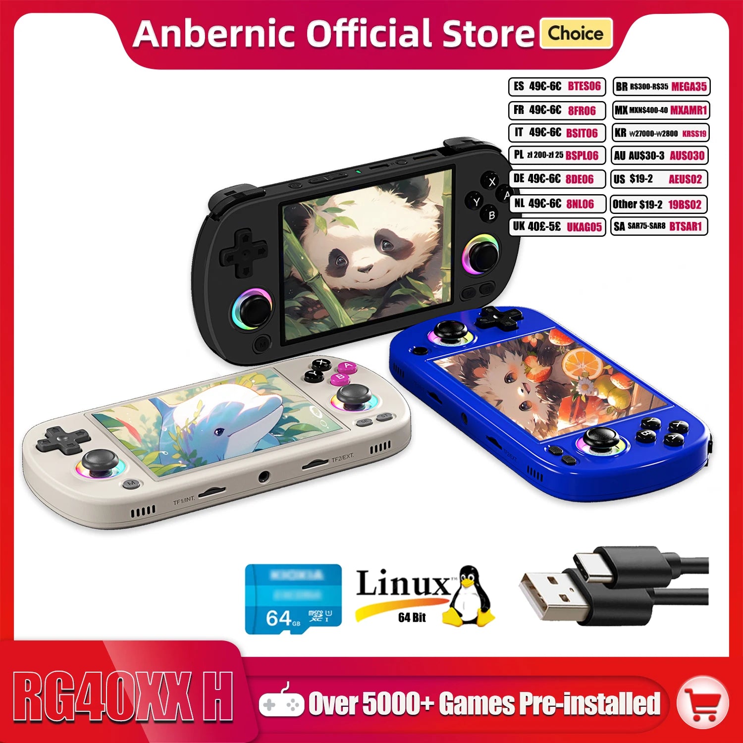 ANBERNIC RG40XX H Retro Handheld Game Console