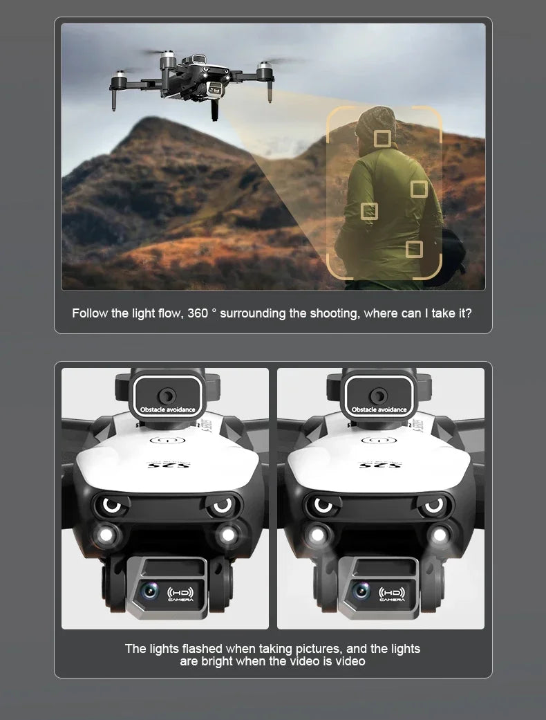 S2S Mini Drone – 8K HD Camera, Obstacle Avoidance, Foldable Quadcopter